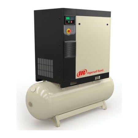 Ingersoll-Rand Ingersoll Rand R11i-125, 15 HP, Rotary Screw Comp, 80 Gal, Horiz., 125 PSI, 53.9 CFM, 3PH 200V 48670707